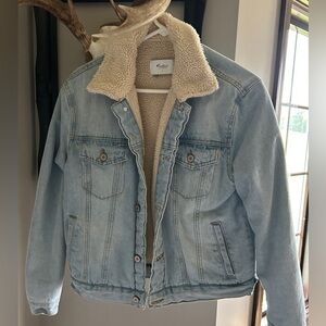 Kancan Fleece Lined Trucker Denim Jacket - Small